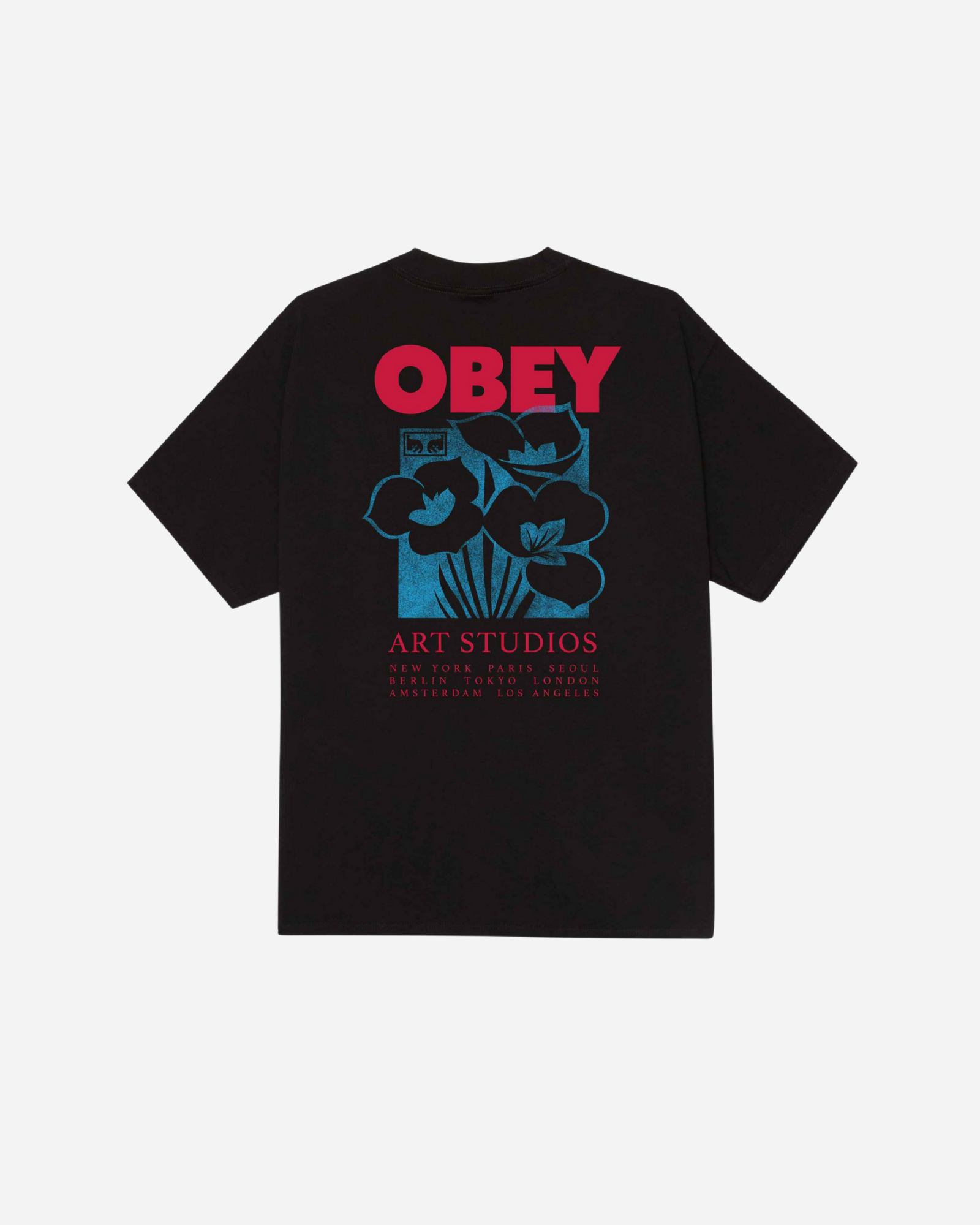Art Studio Flowers Tee Black