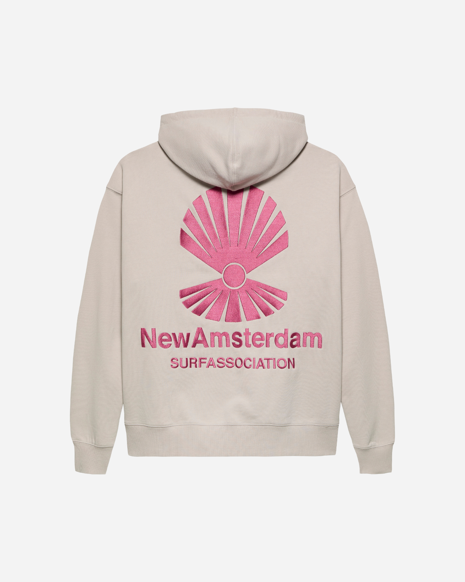 Logo Hoodie Zip-Up Pebble/Magenta