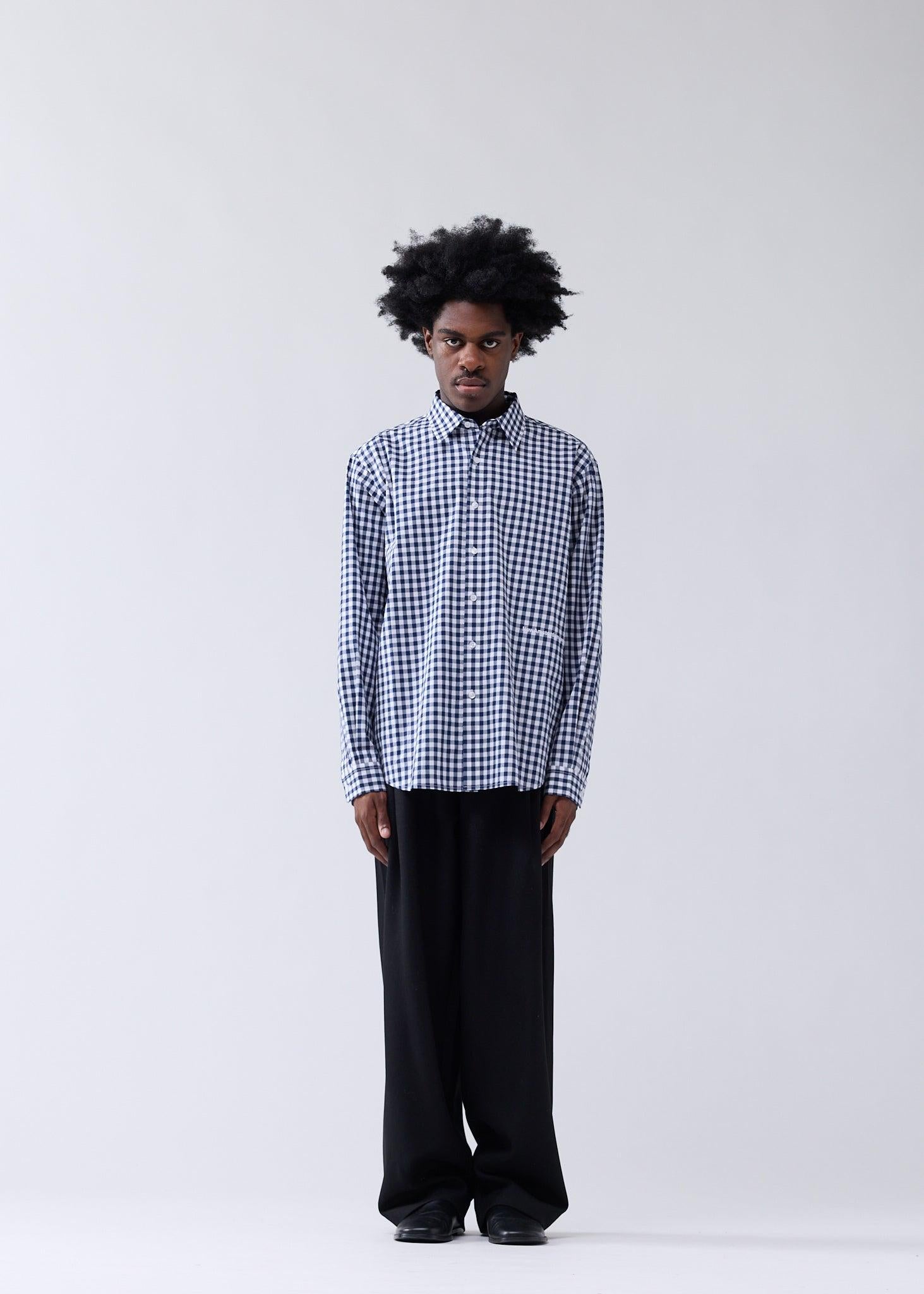 Beach Shirt Poplin Navy Check