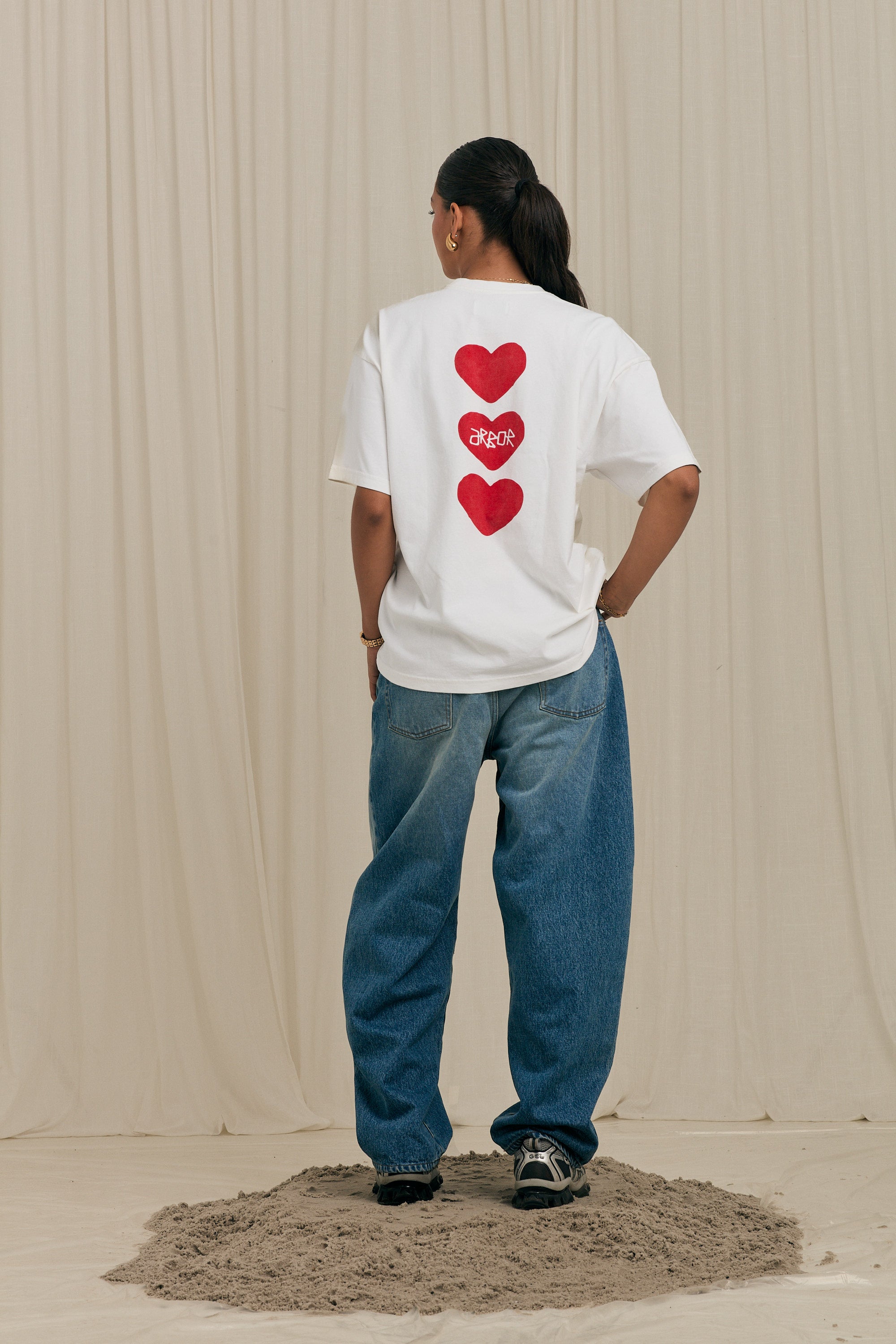 Triple Hearts Tee Red