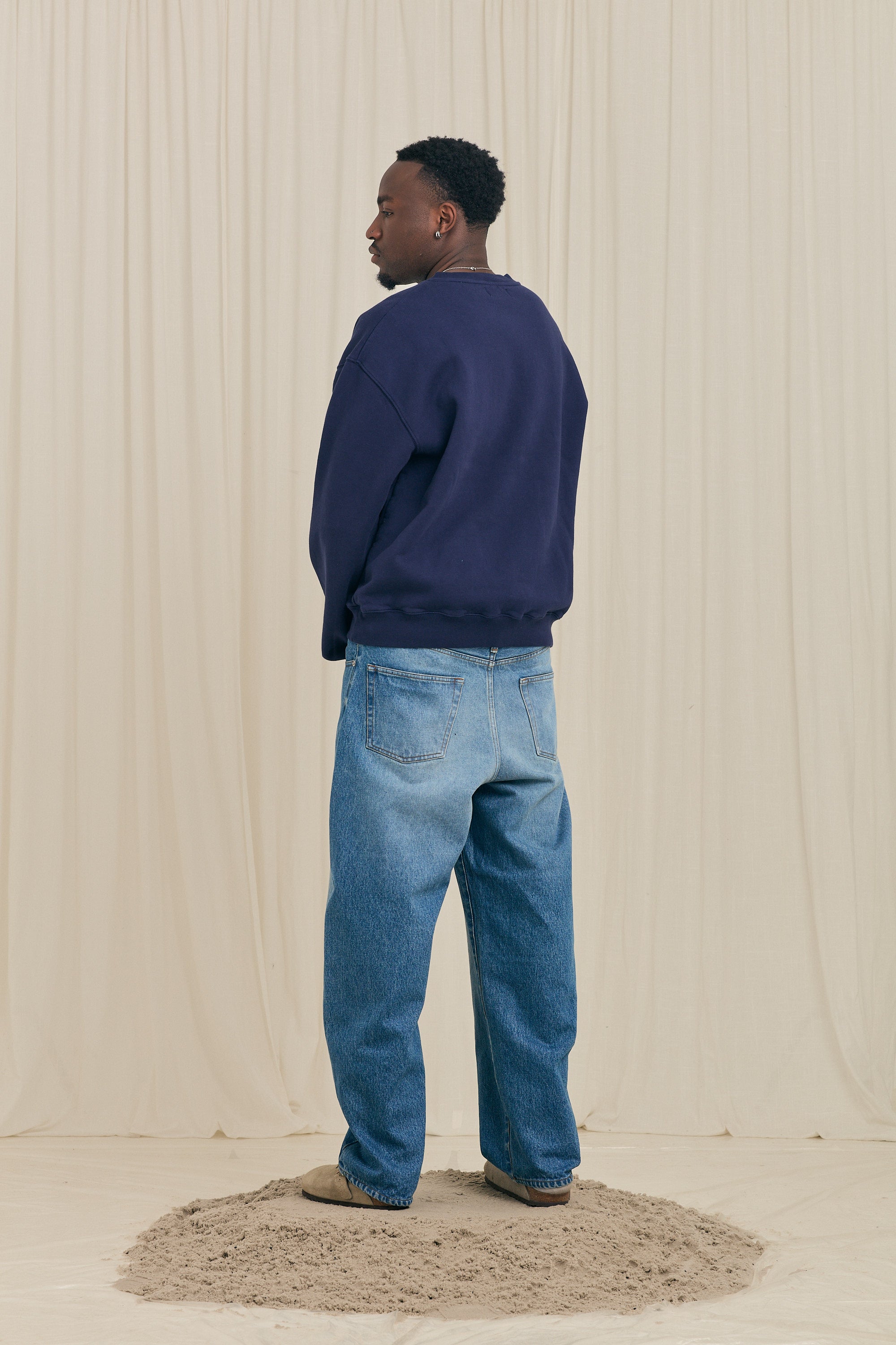 Big Flower Crewneck Navy