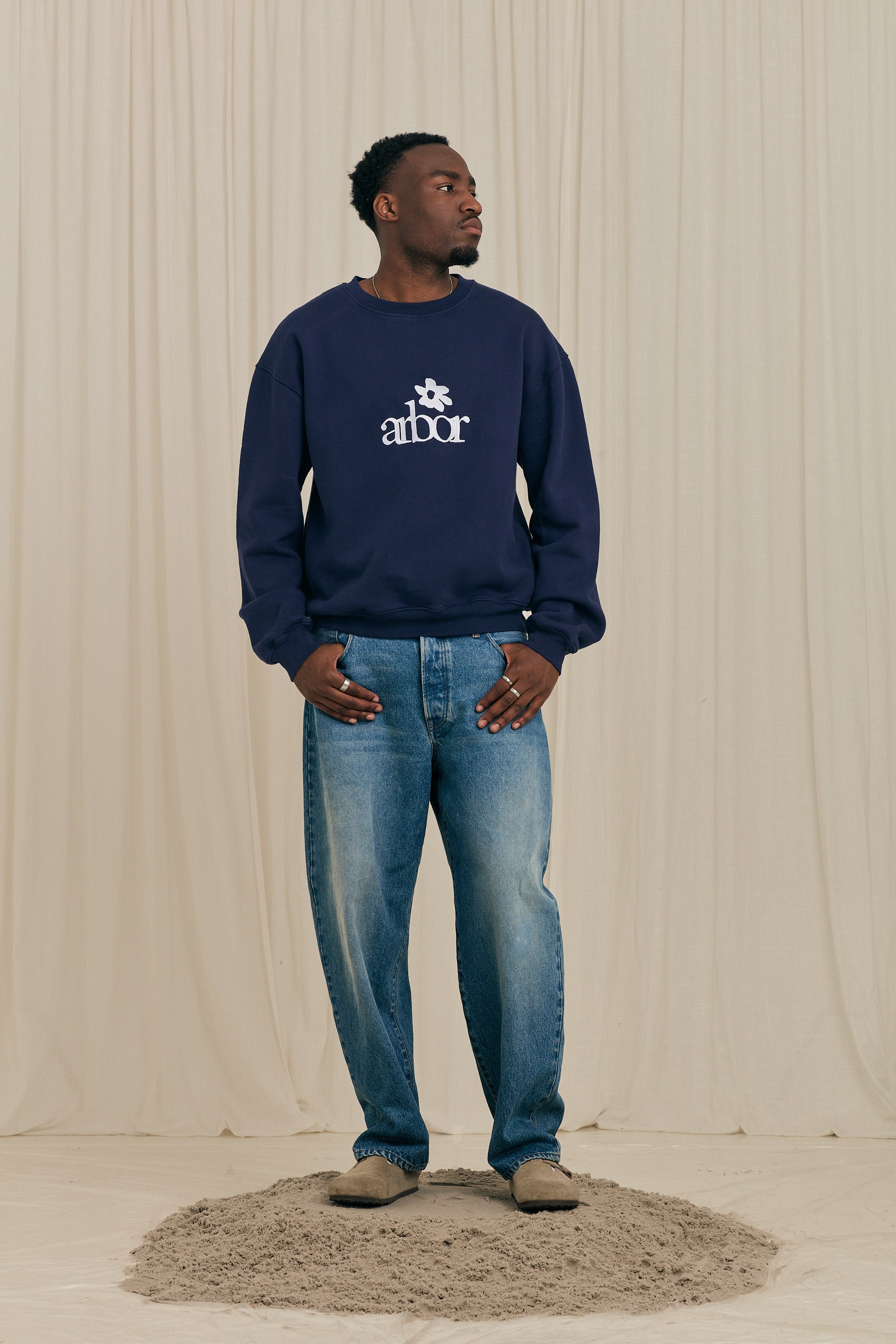 Arbor Flower Crewneck Navy
