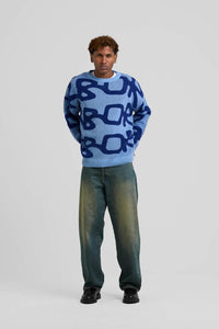 Big Logo Arbor Alpaca Knit Blue