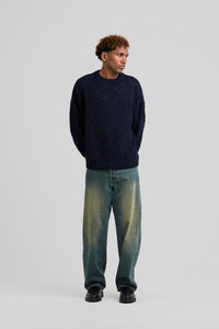 Heart Pattern Knit Blue
