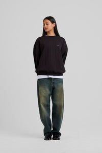Line Flower Crewneck Brown