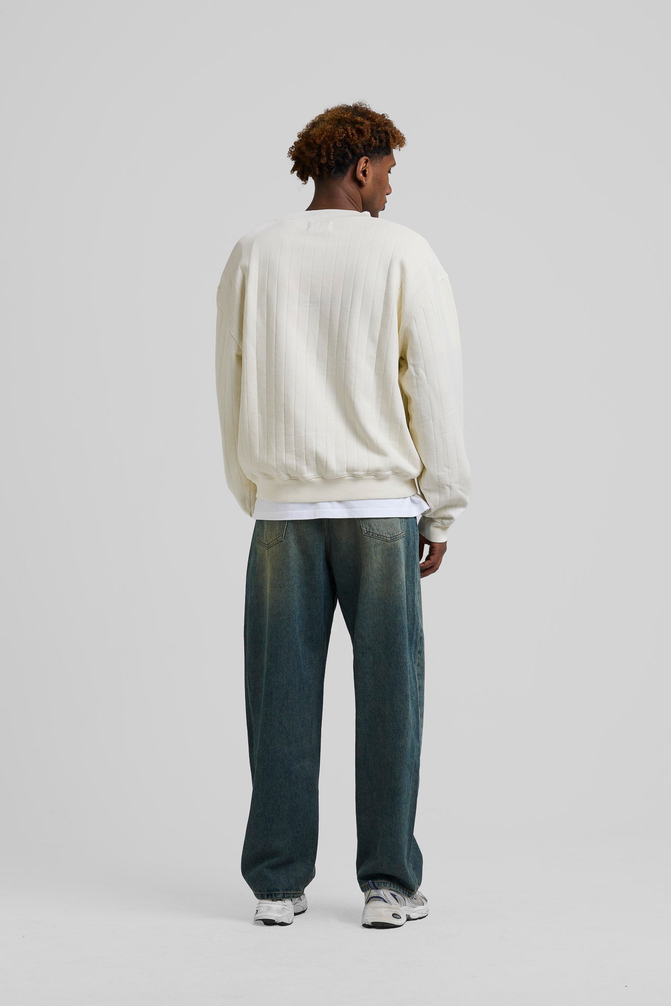 Needle Drop Crewneck Cream