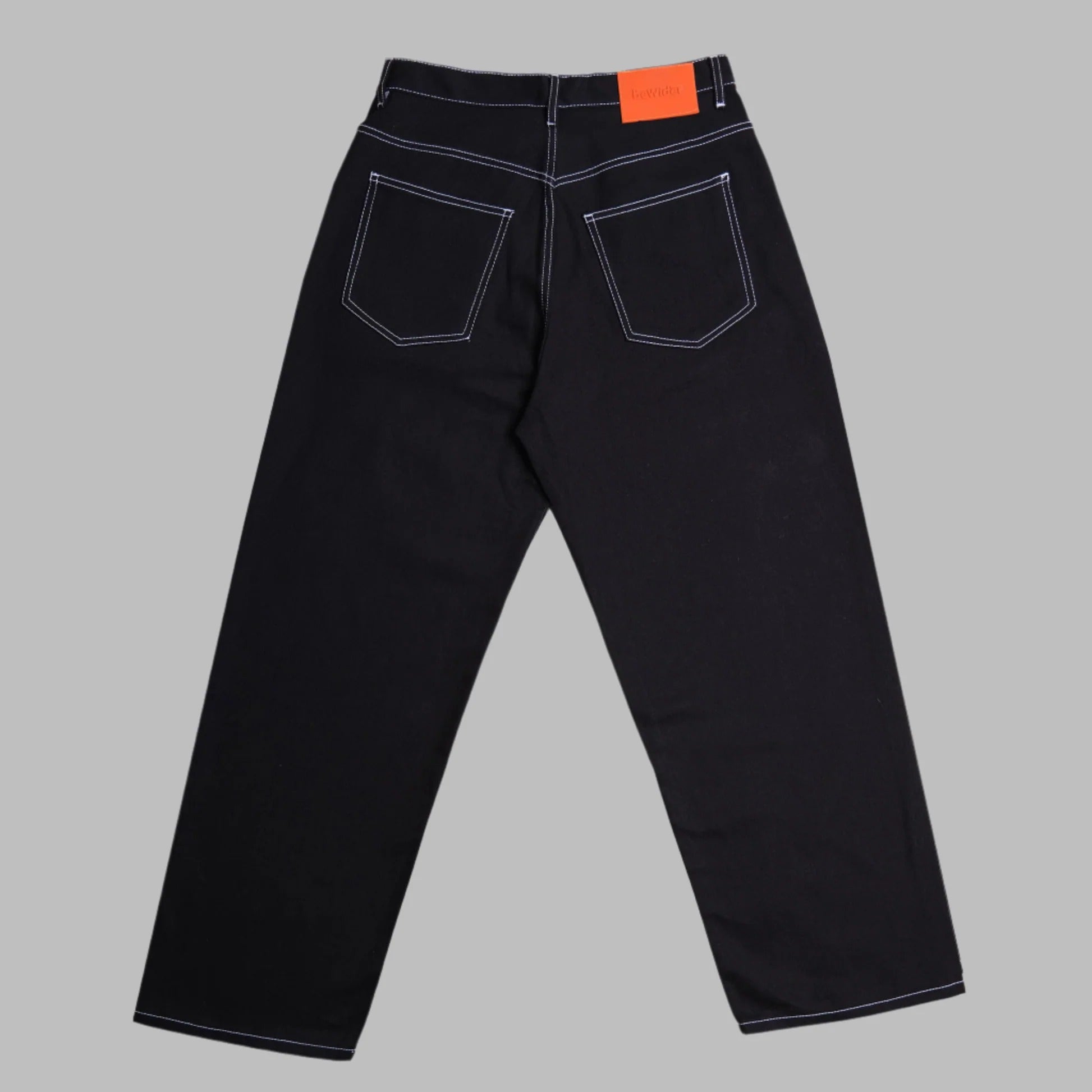 Super Loose Denim Black/White Stitching