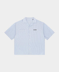 Wijde blauwe blouse