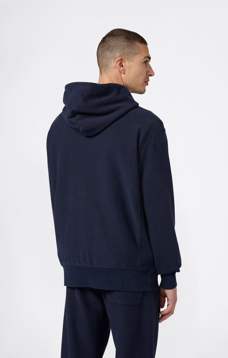 Reverse Weave Soft Fleece Hoodie Navy