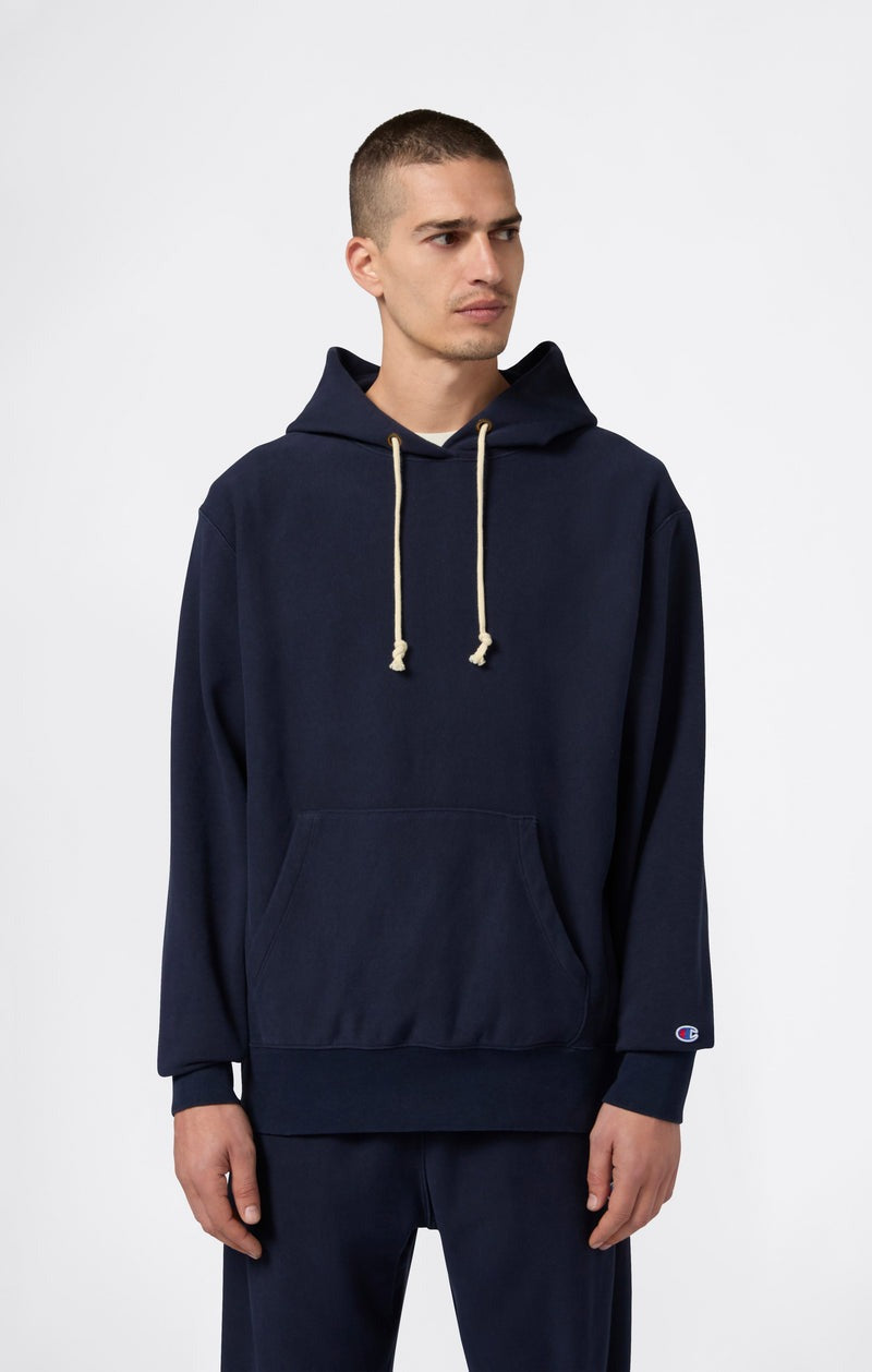 Reverse Weave Soft Fleece Hoodie Navy