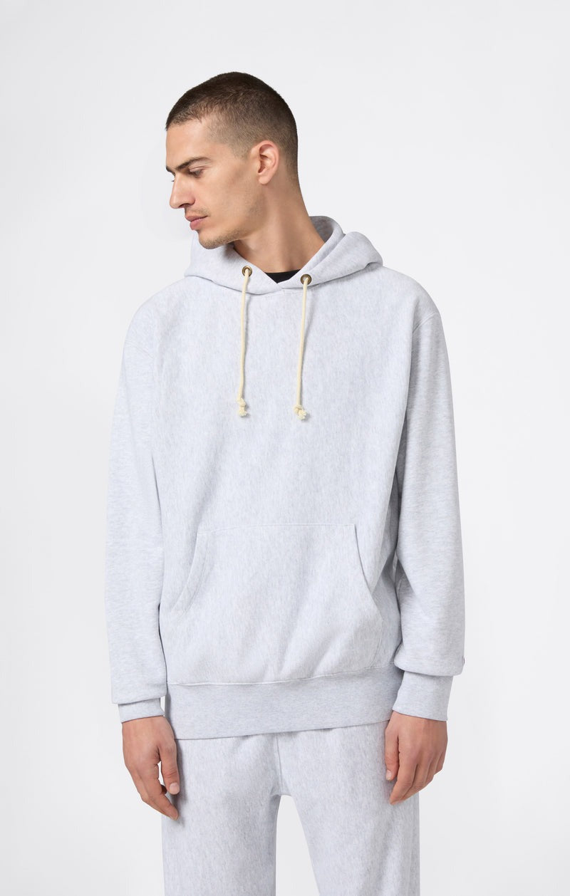 Reverse Weave Soft Fleece Hoodie Grey
