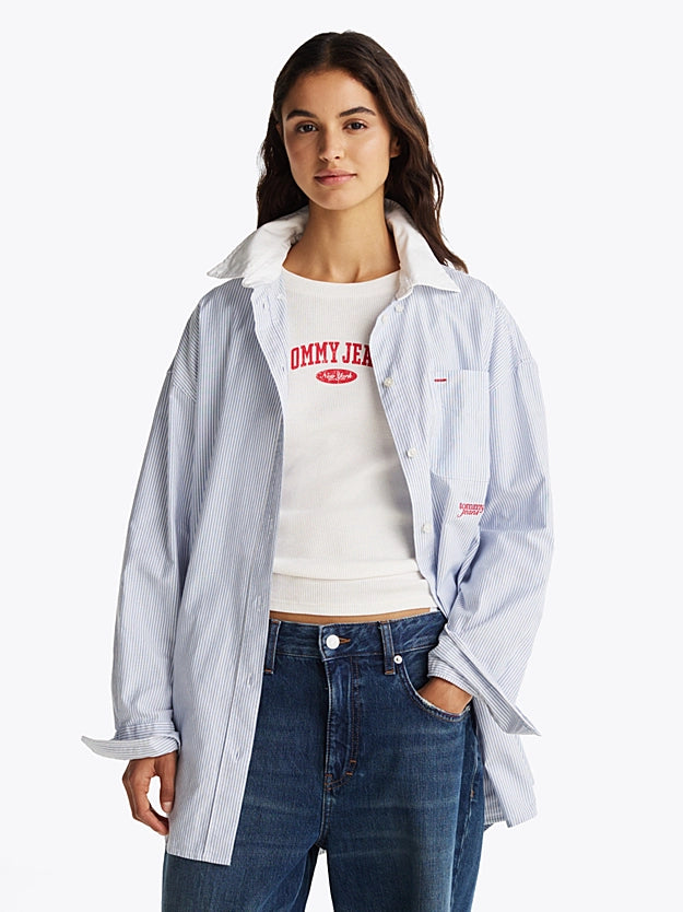 TJW Oversized Contrast Stripe Shirt