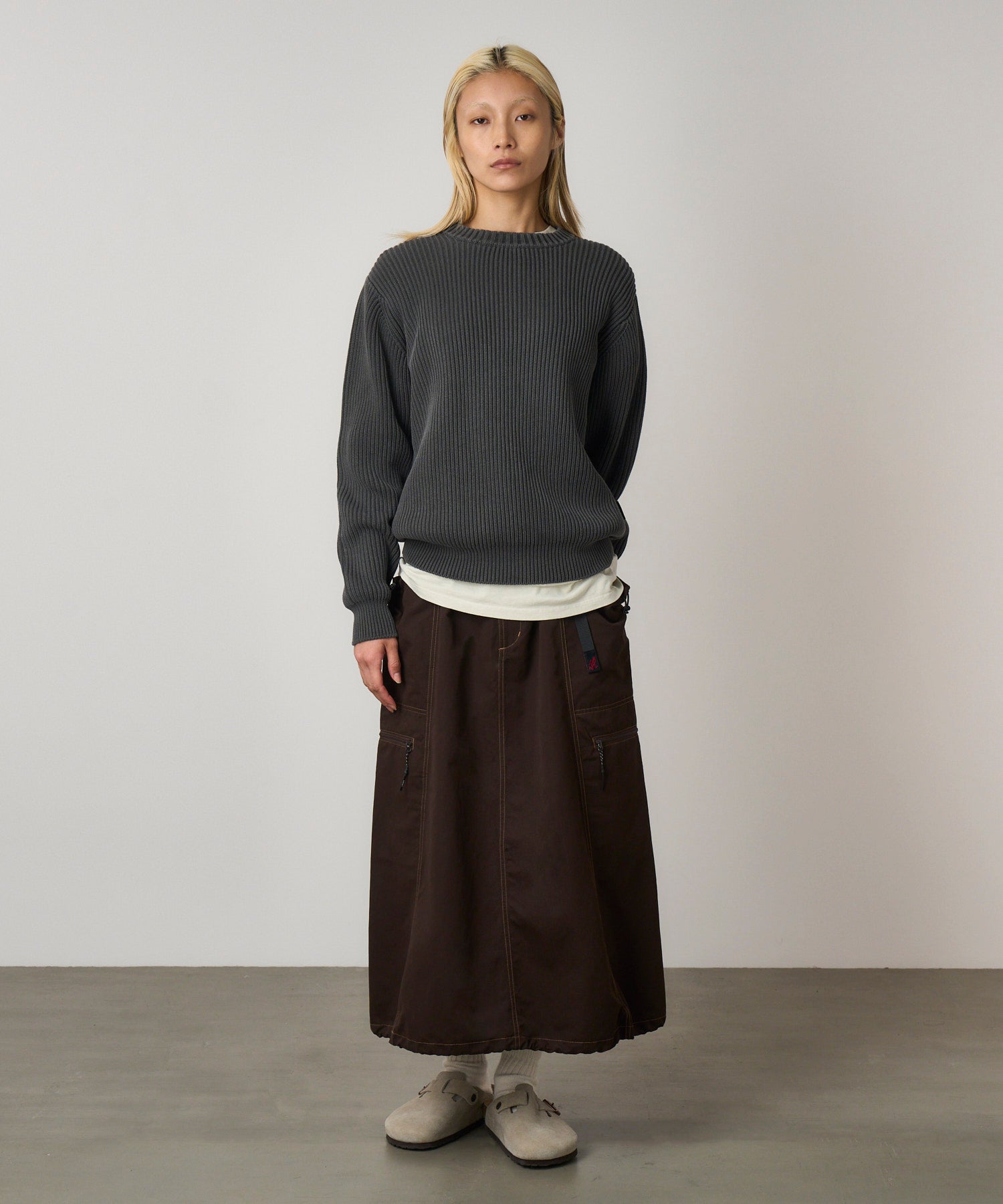 Cotton Knit Sweater Grey
