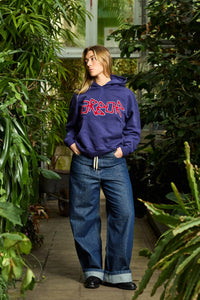 Chenille Arbor Hoodie Blue