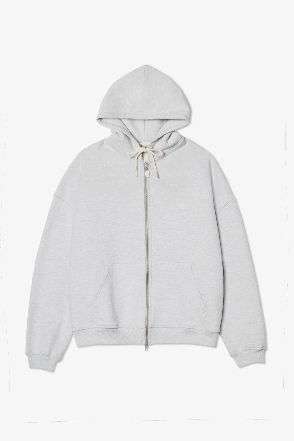 Light Grey Mélange Zipped Hoodie