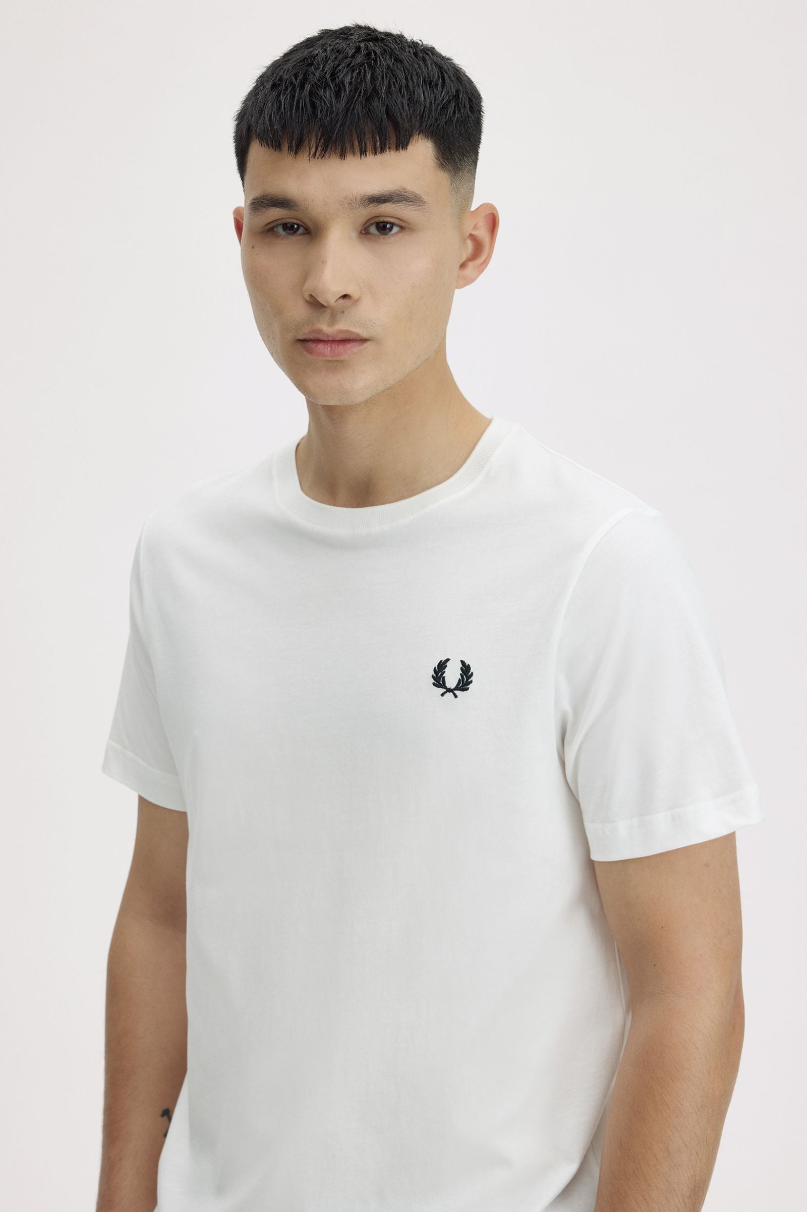 Fred Perry Crew Neck T-shirt Snow White