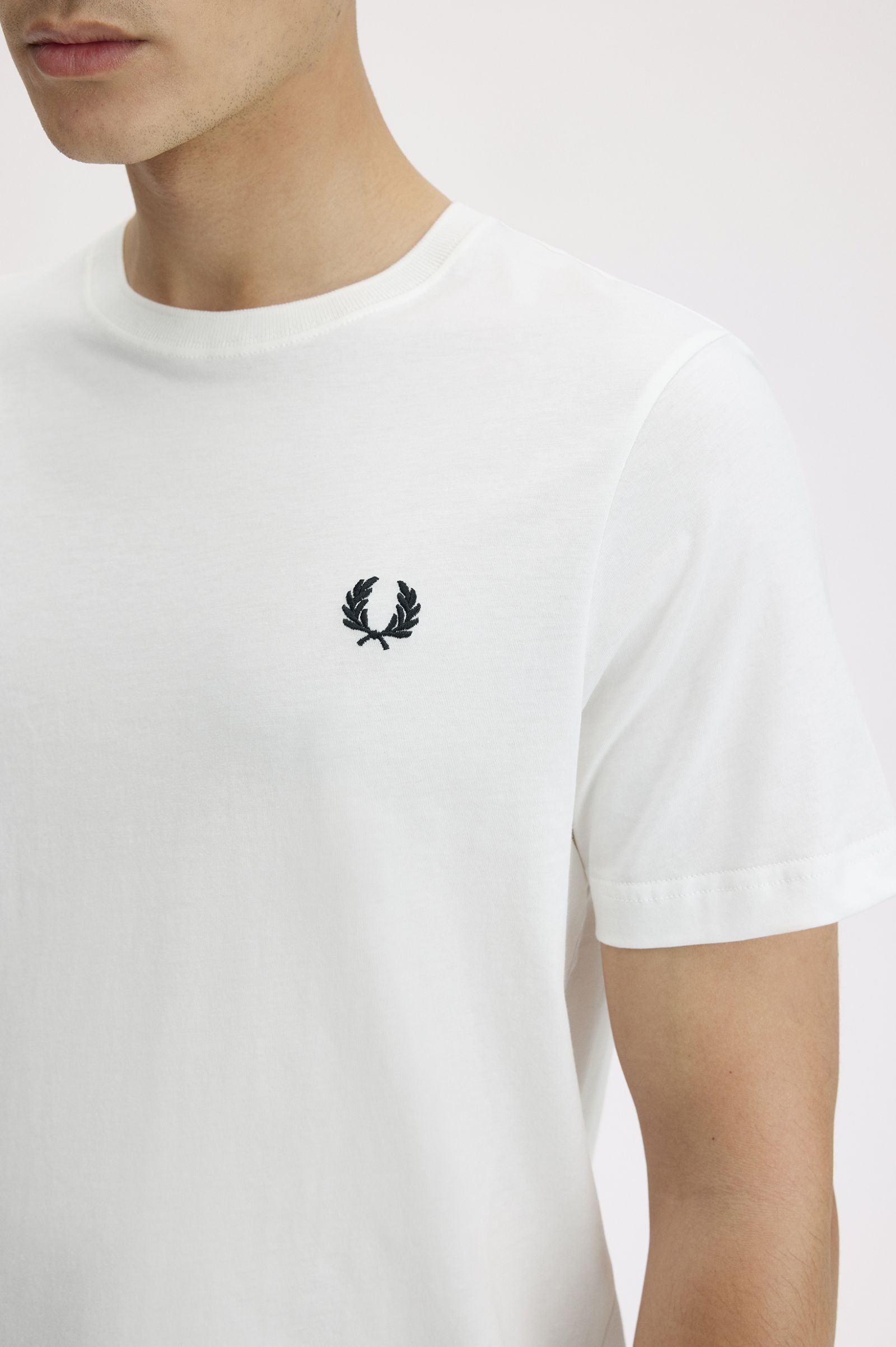 Fred Perry Crew Neck T-shirt Snow White