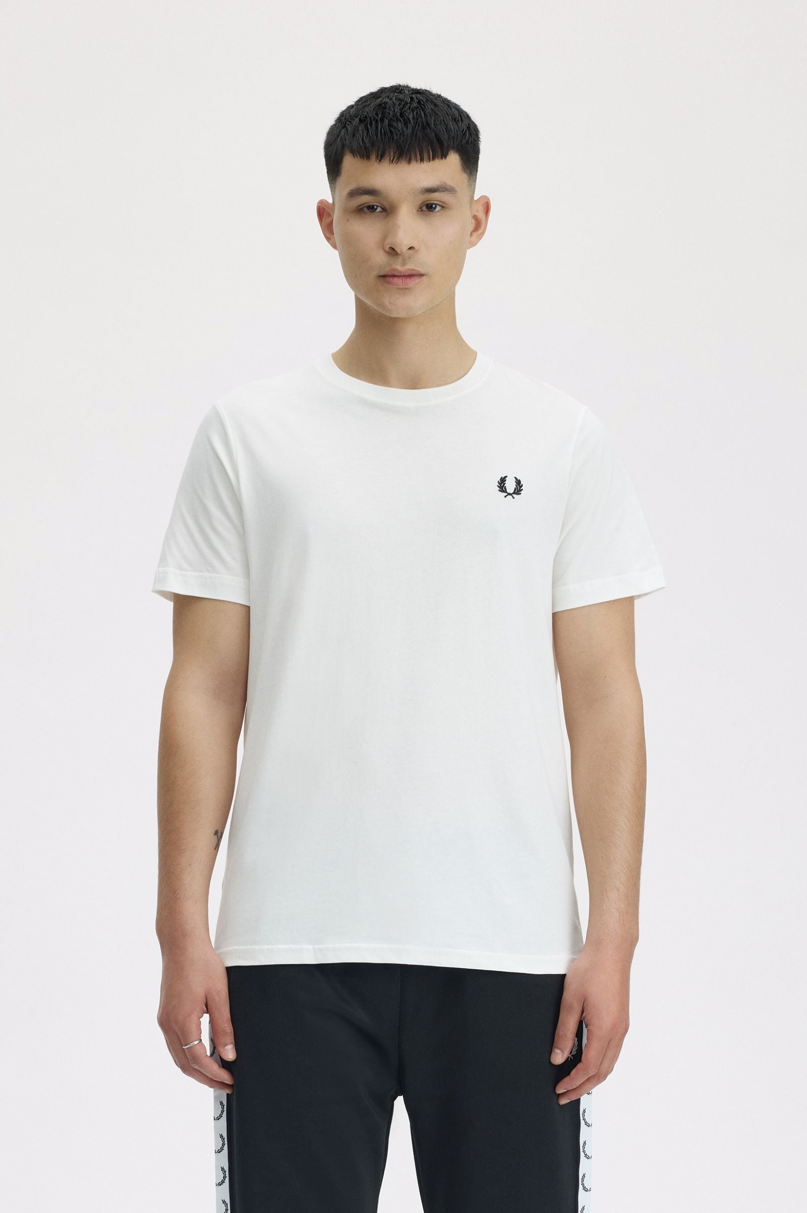 Fred Perry Crew Neck T-shirt Snow White