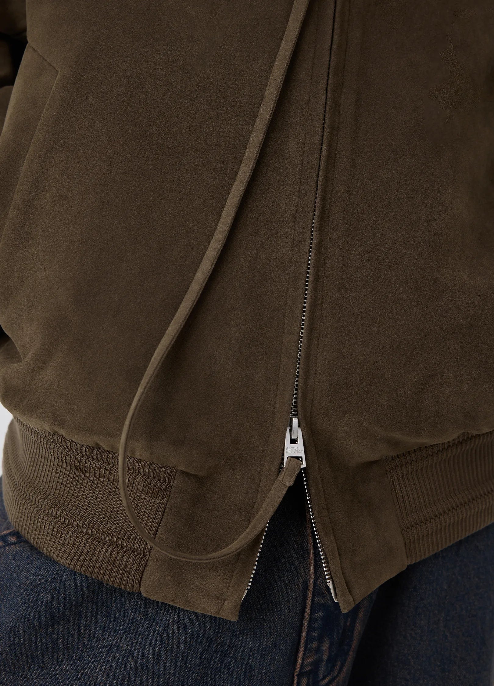 Suede Harrington Jacket Chocolate