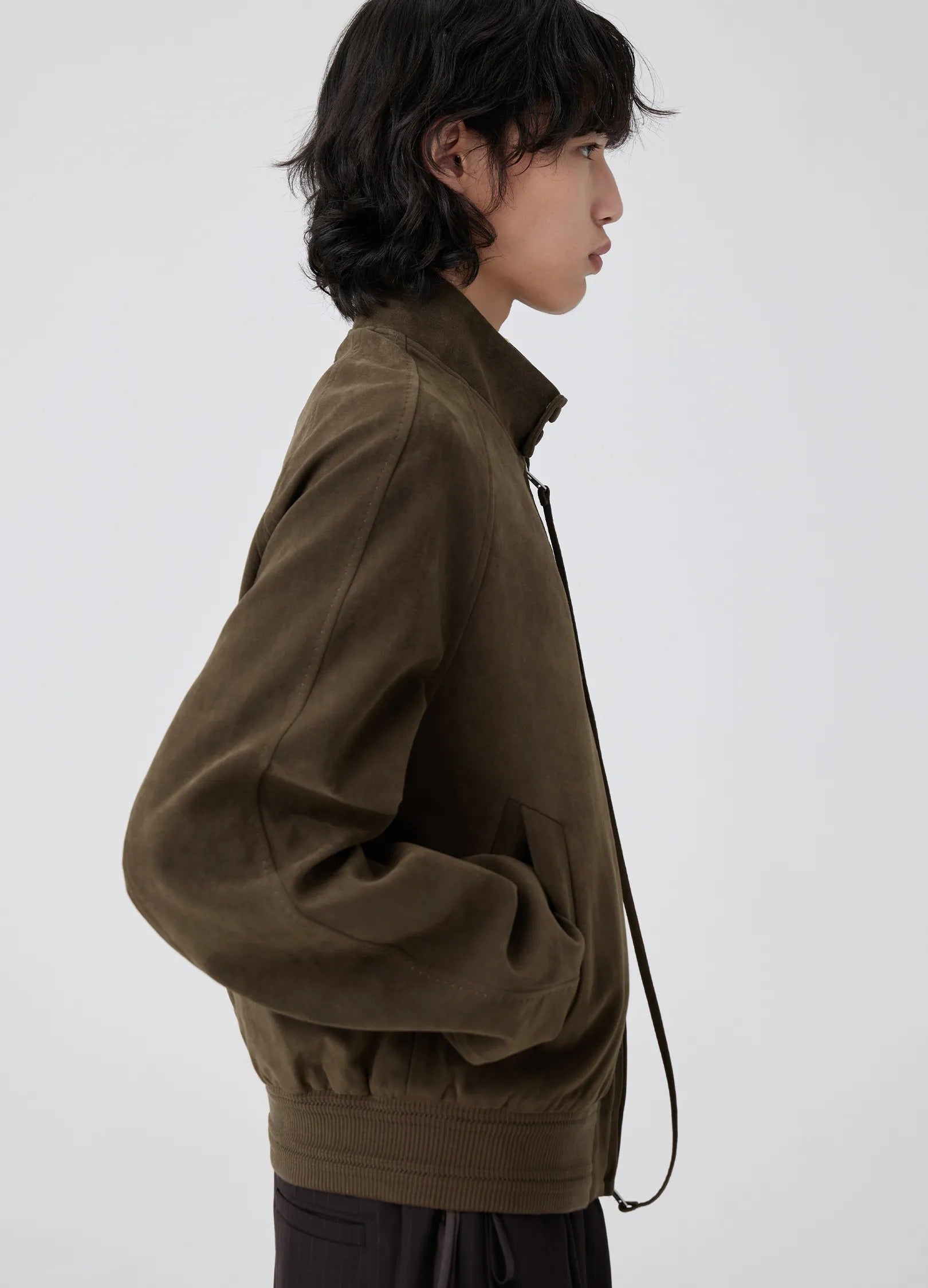 Suede Harrington Jacket Chocolate