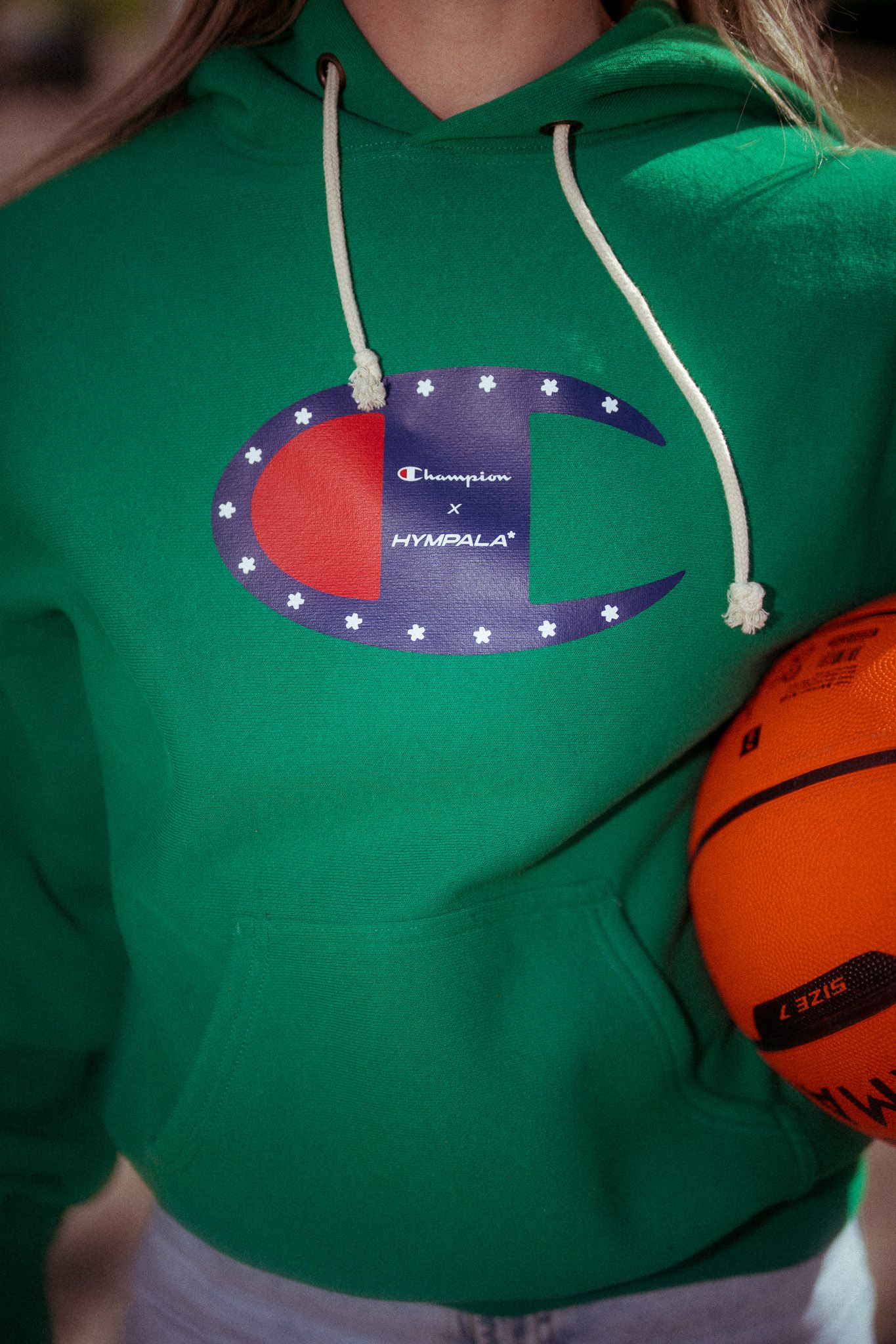x Champion Reverse Weave Print Hoodie Green