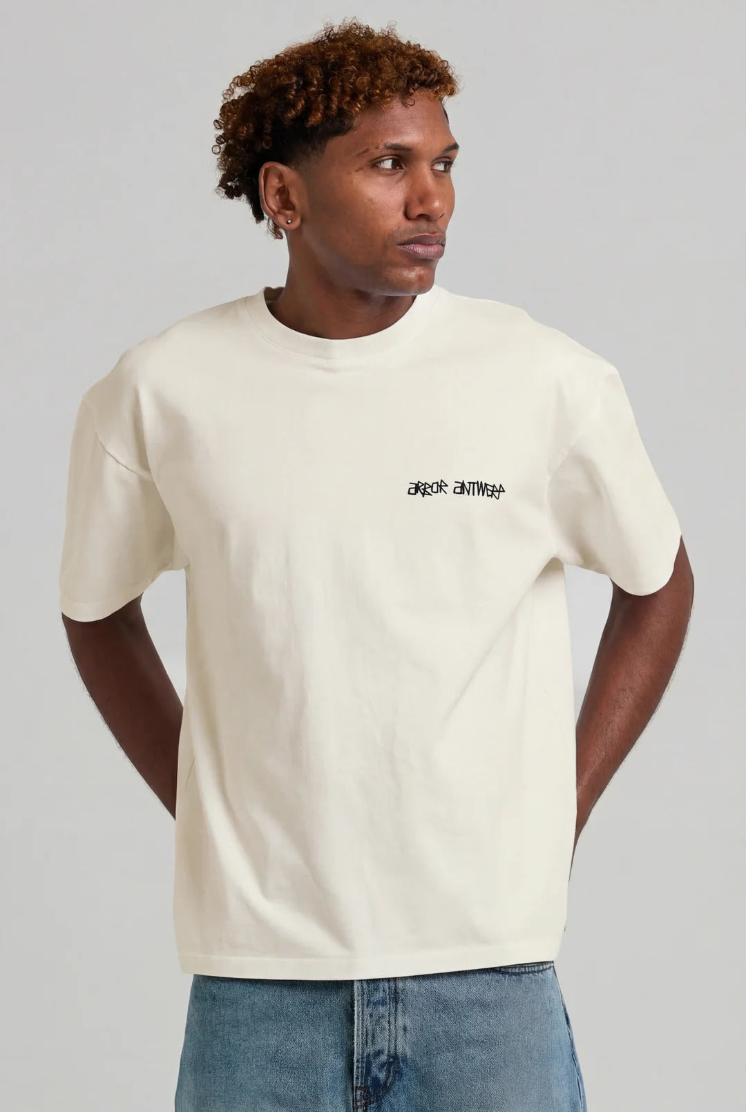 Vervagend Bloemen T-shirt Crème