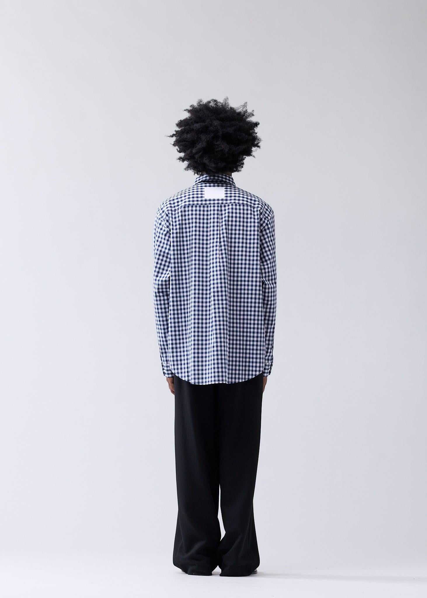 Beach Shirt Poplin Navy Check