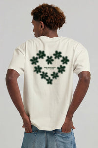 Vervagend Bloemen T-shirt Crème