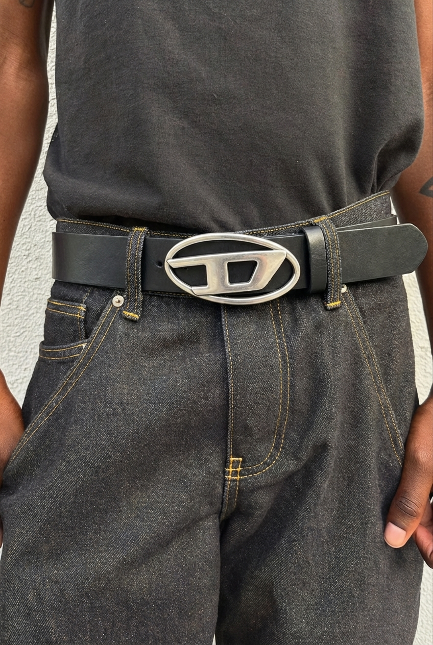 B-1DR Leather Belt Black