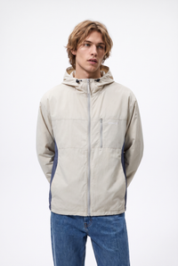 Softshell Nylon Hooded Jacket Stone Grey