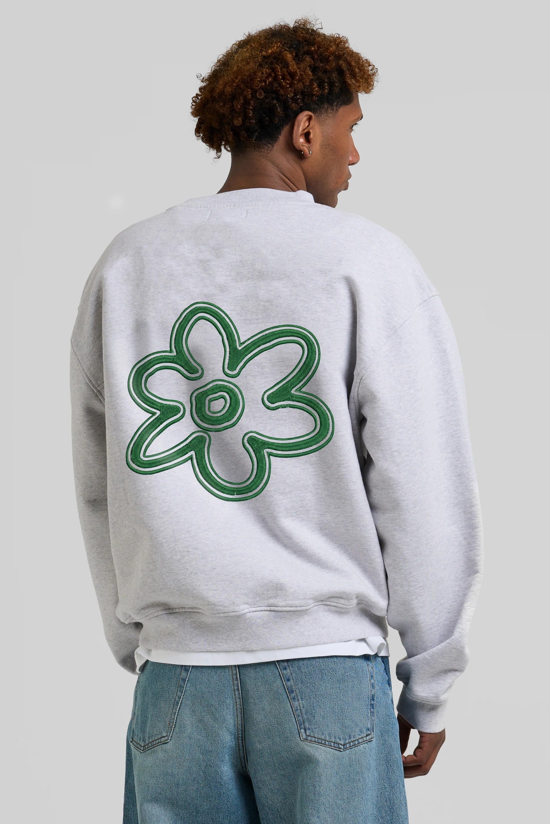 Line Flower Crewneck Melange