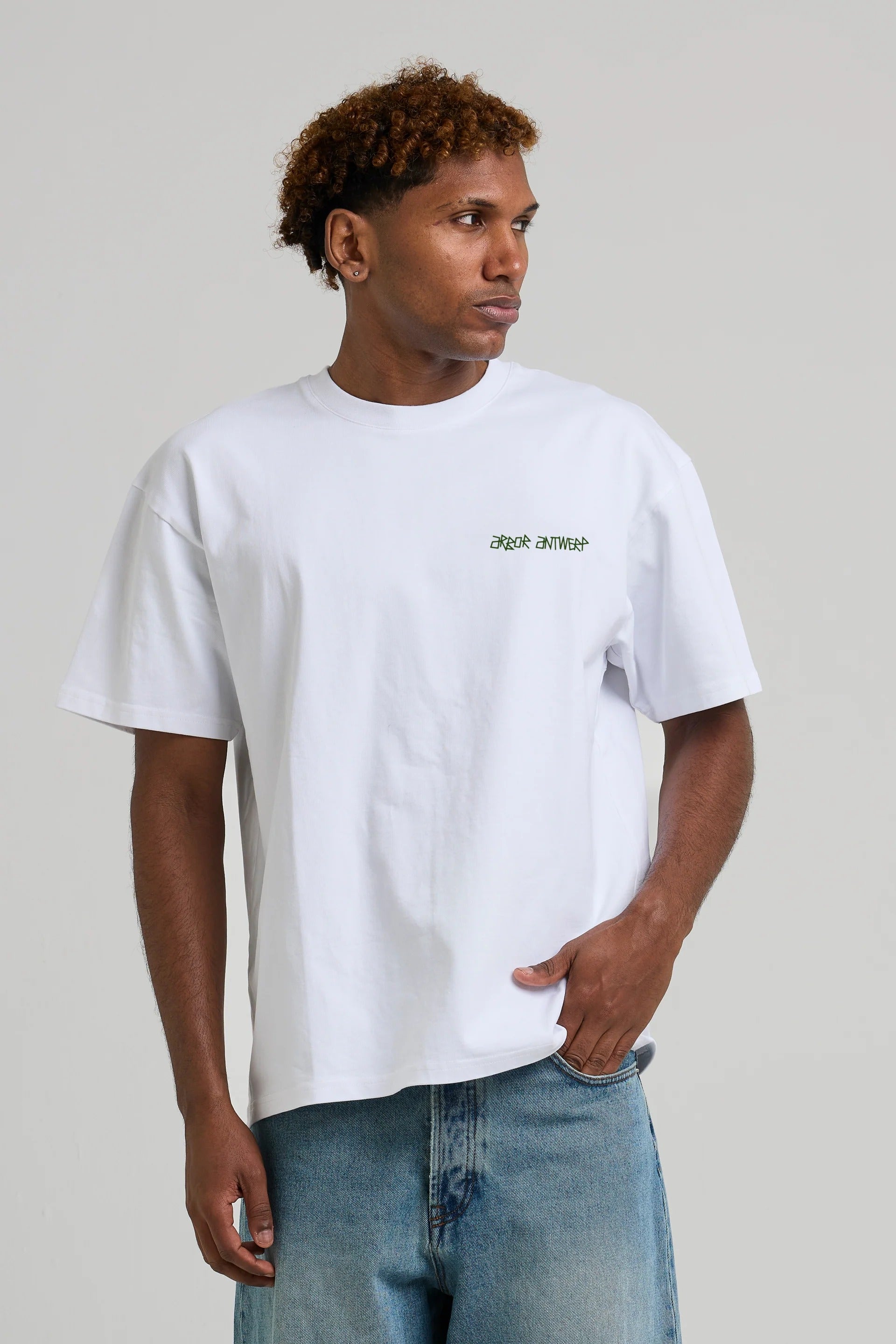 Line Flower Tee Green