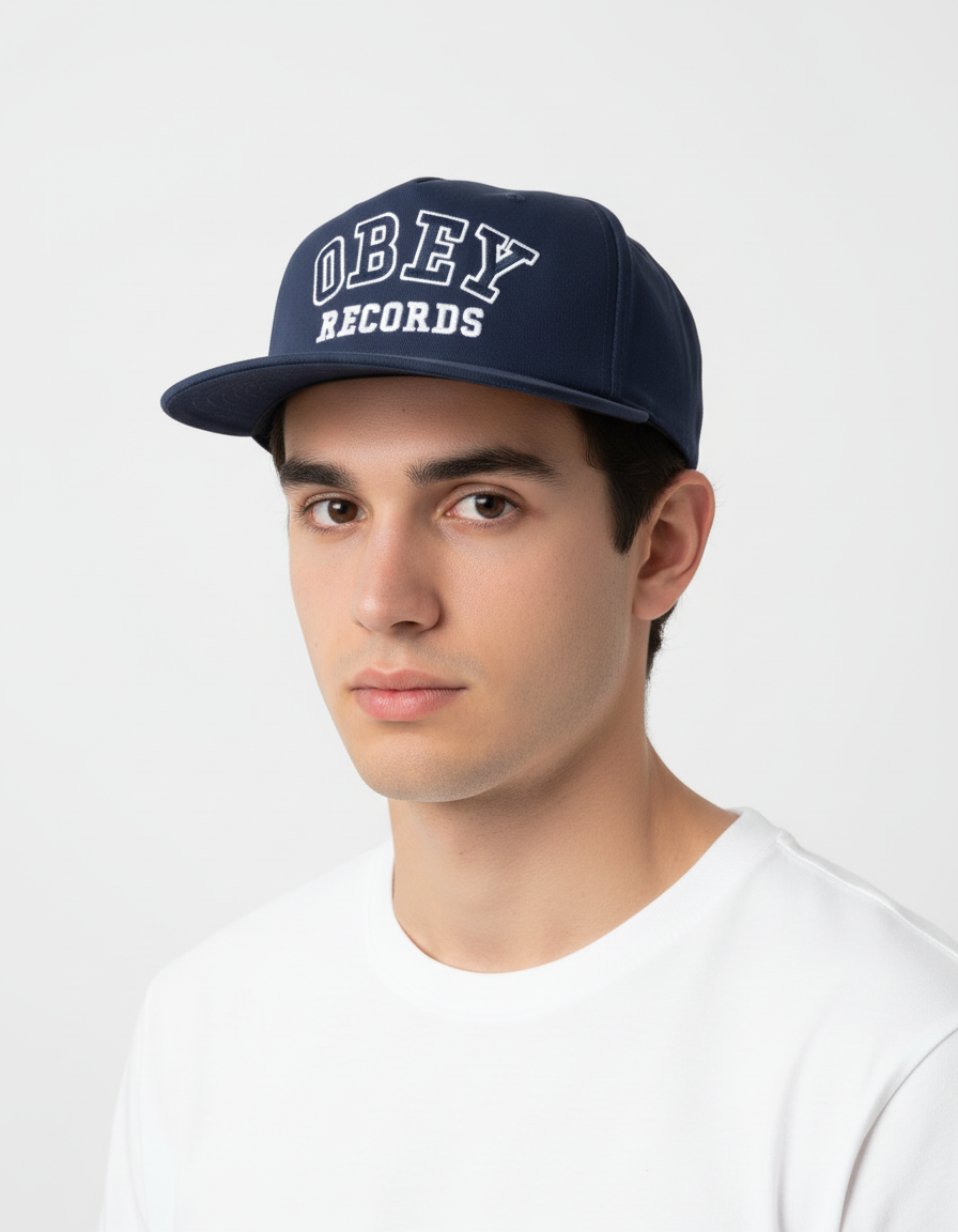 Records 5-panel Snapback Navy