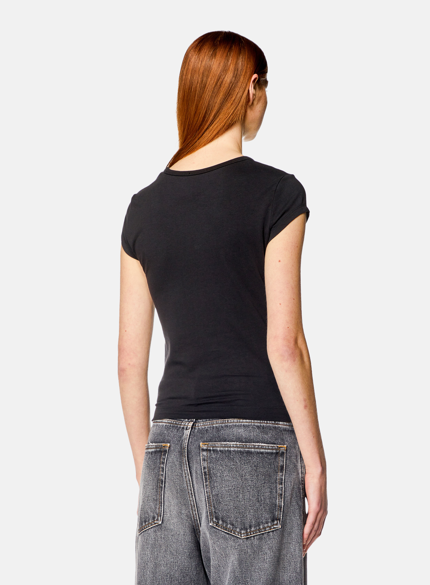 DIESEL T-Angie Tee Peekaboo Logo Black - Hympala Store 